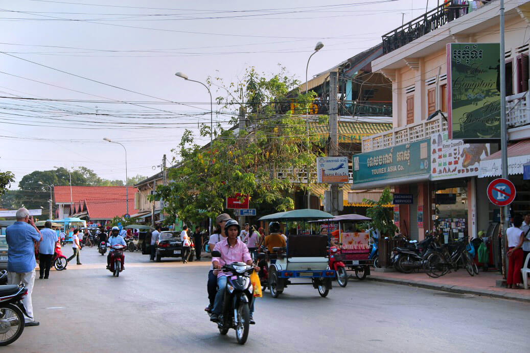 Straße in Siem Reap, Kambodscha