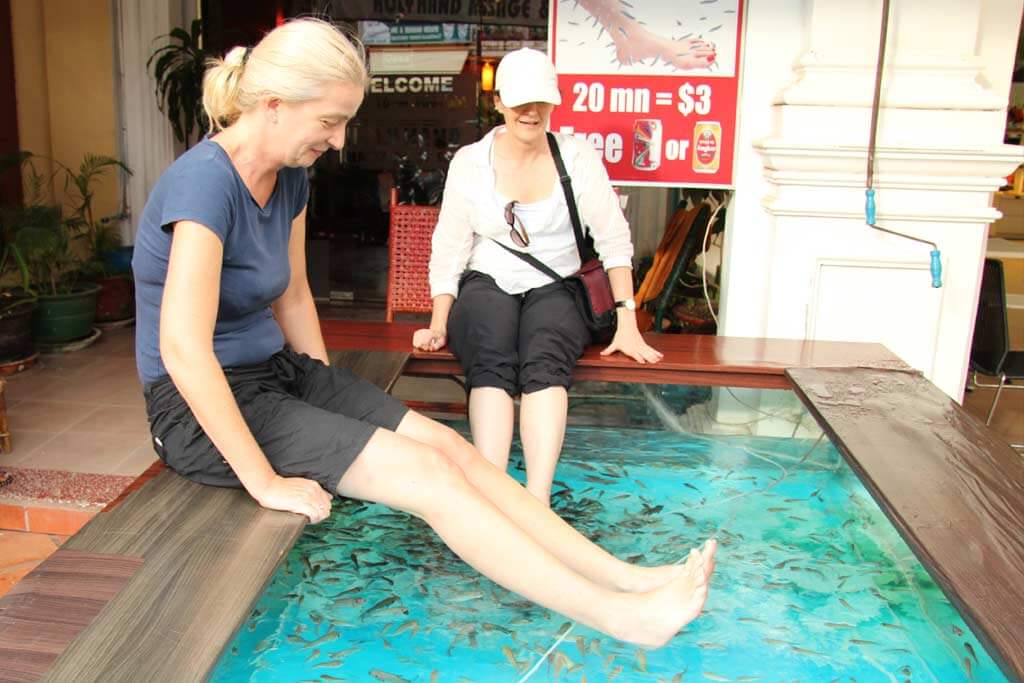 Fischmassate in Siem Reap