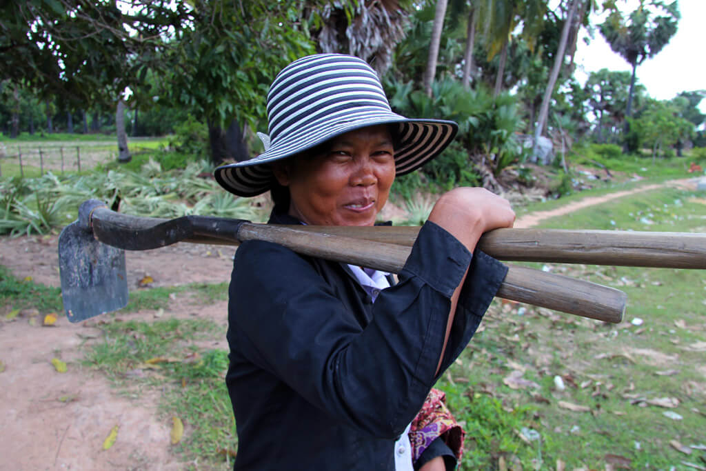 Cambodian local, working on a field