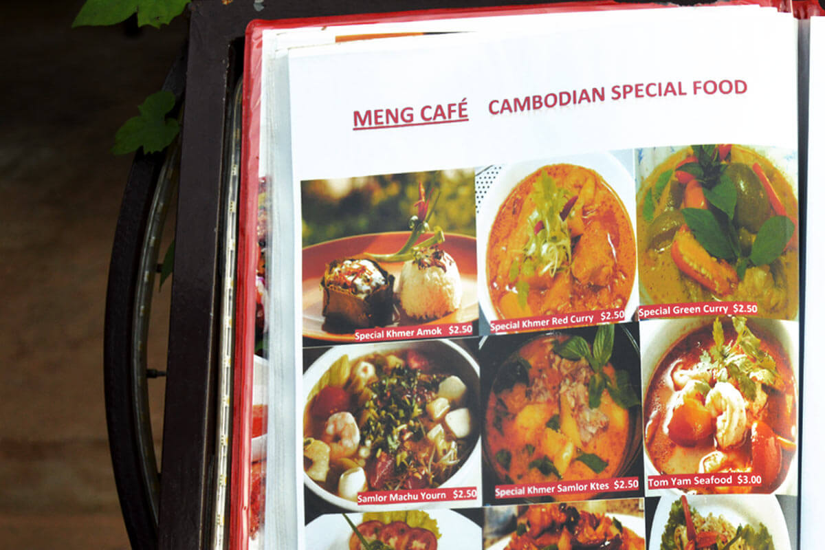 Speisekarte Meng Cafe Siem Reap