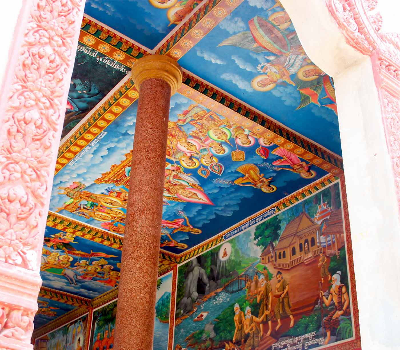 Wandmalerei Pagode in Siem Reap
