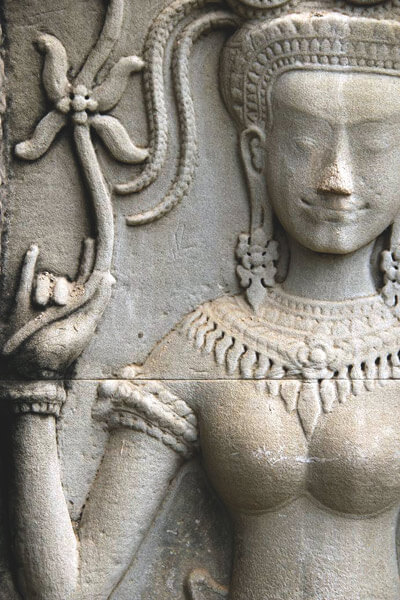 Apsara dancer with lotos flower