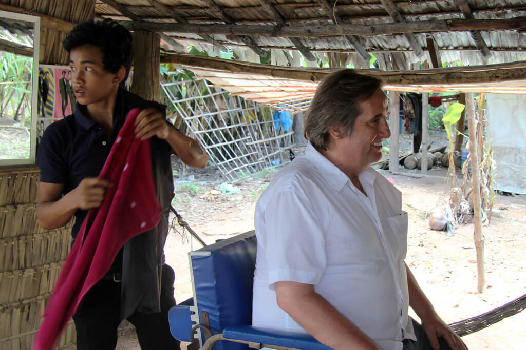 At a barber in Siem Reap