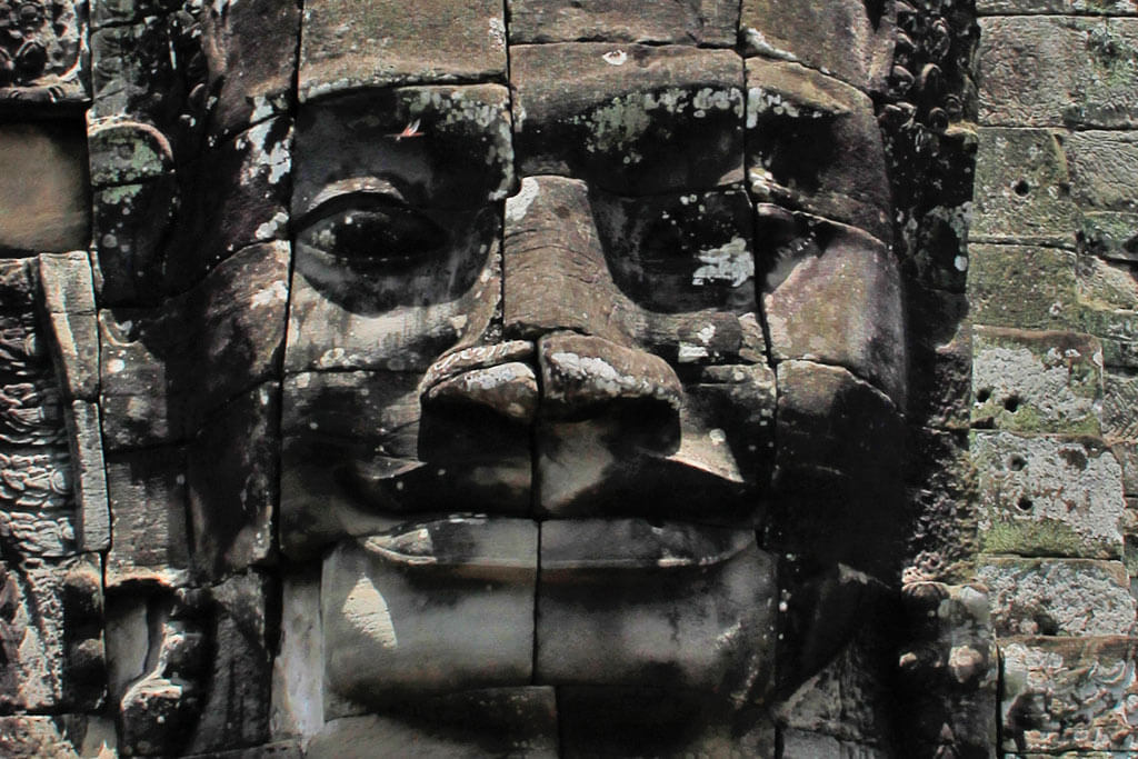 Bayon Temple: One of the four smiling faces of Lokeshvara