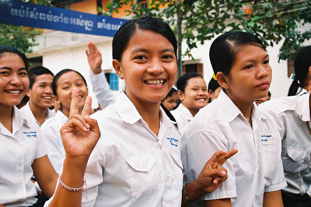 19% of all students are women in Cambodia - this is me at highschool, a couple of years ago