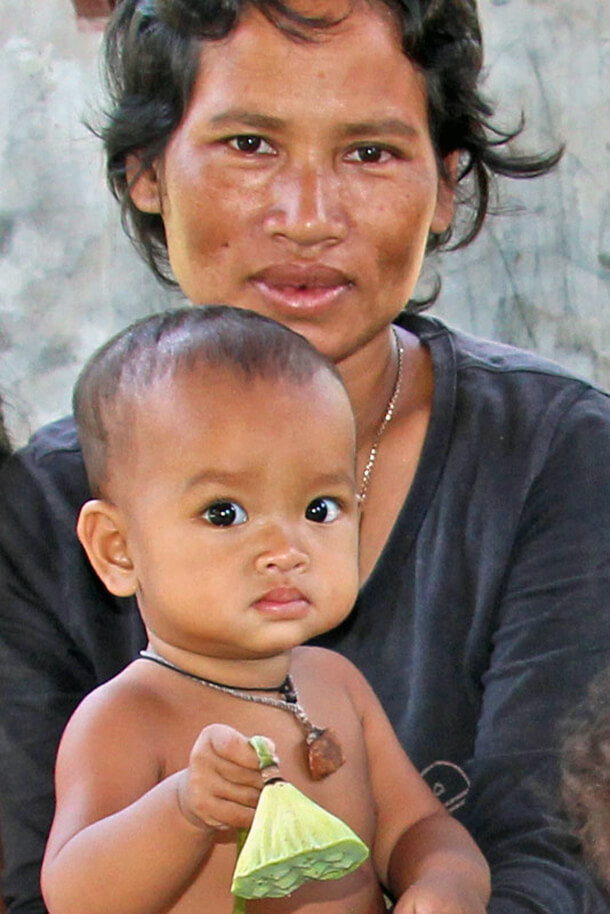 Cambodian mother with child
