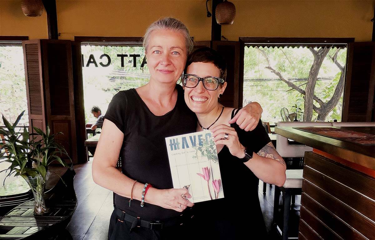 Inga & Sara with Cookbook by HAVEN restaurant