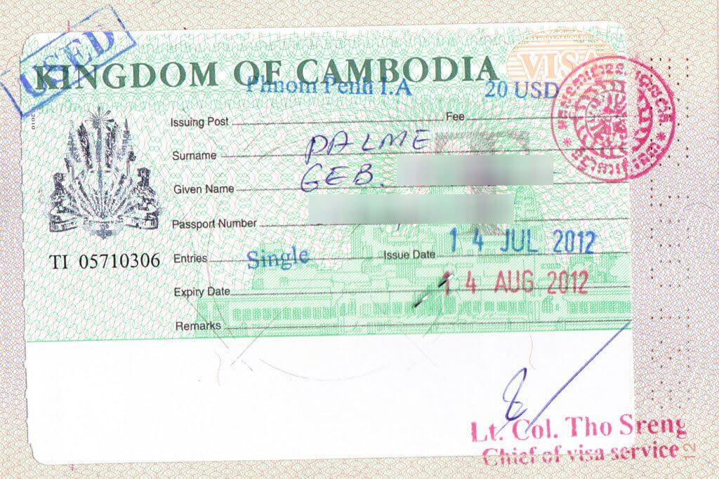 Touristenvisum für Kambodscha