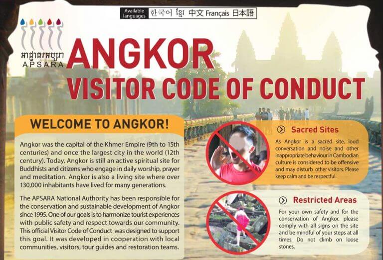 Verhaltensregeln für die Tempel von Angkor