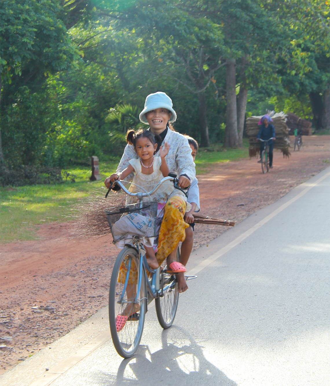 Familie auf dem Fahrrad, Siem Reap