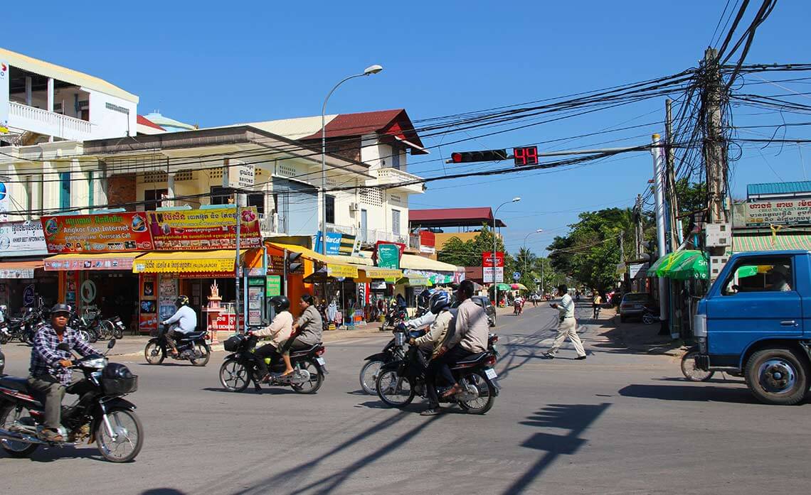 Straßenkreuzung Siem Reap