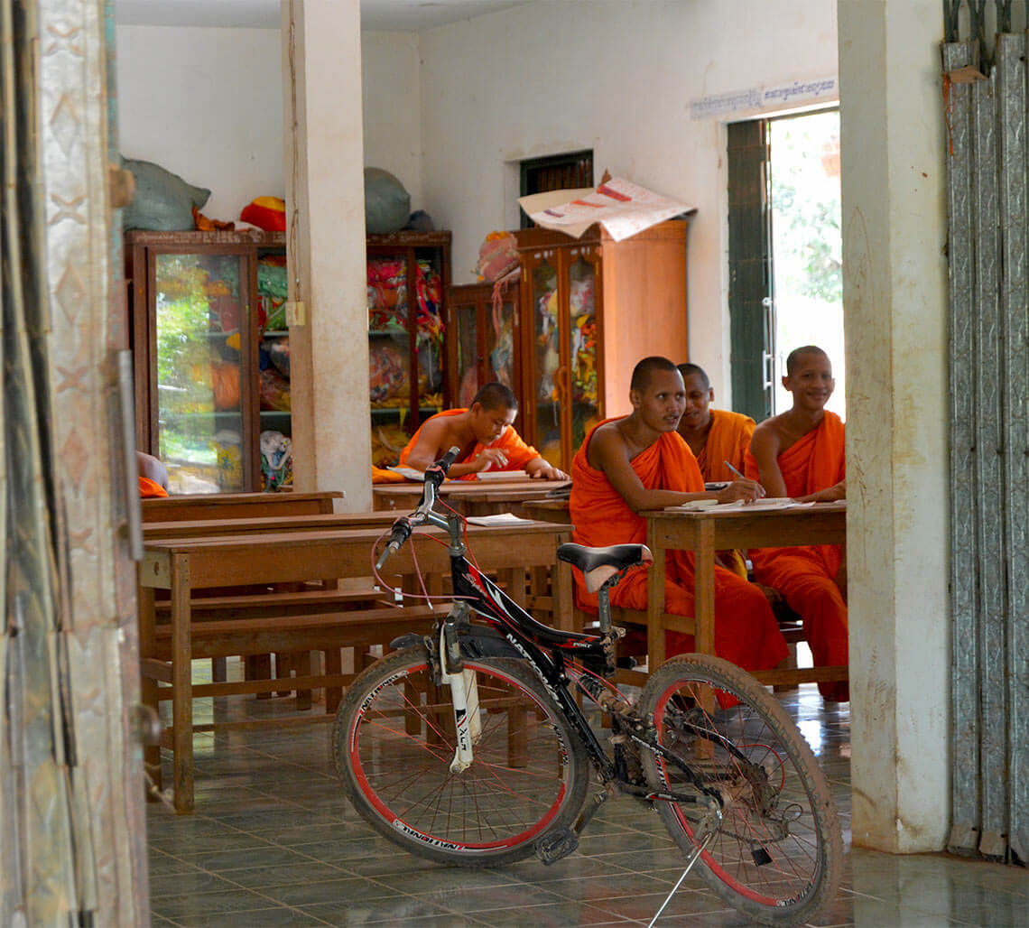 Unterricht für Mönche in der Kong Moch Pagode