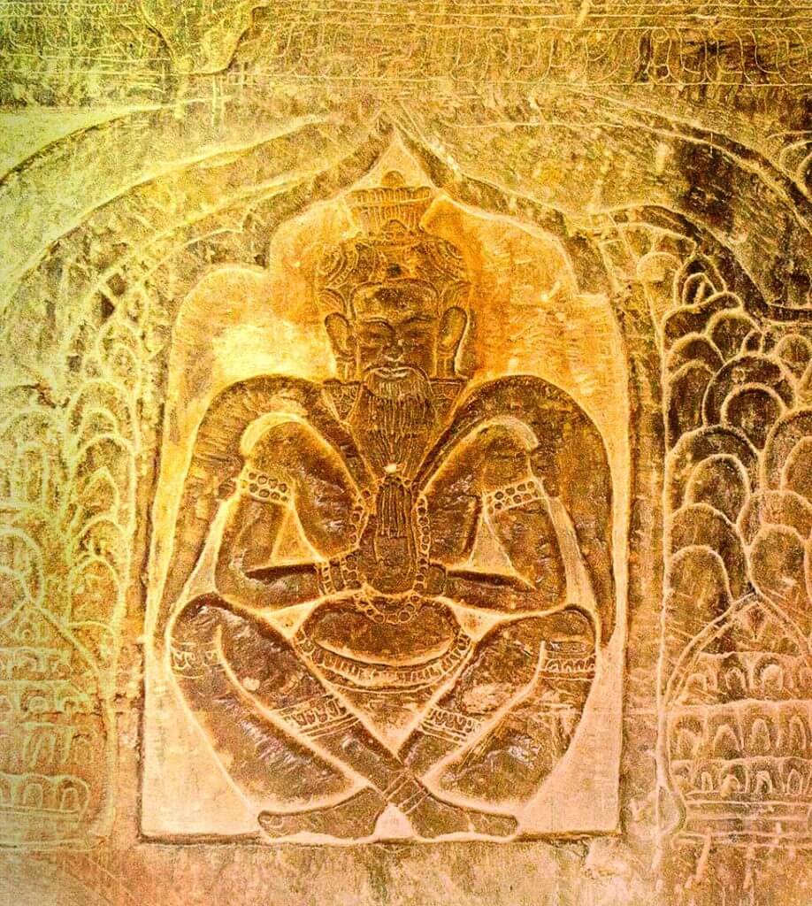 Angkor Wat - Eremit am Nordost Relief: Vishnu gegen den Dämonen Bana