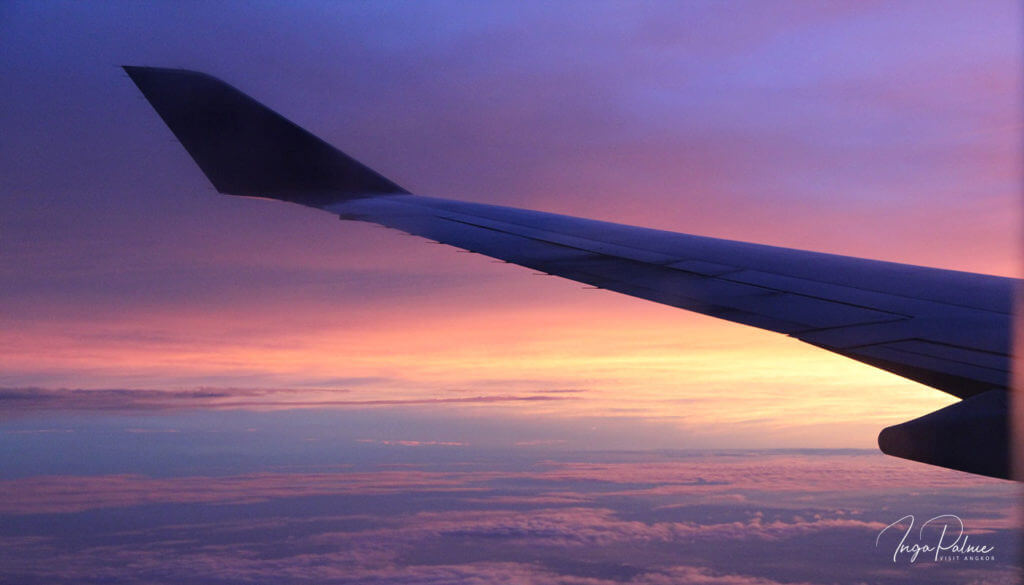 flug kambodscha sonnenuntergang