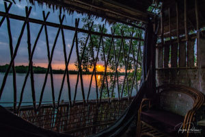 Kampot - Fluss, Ausblick vom Hotel