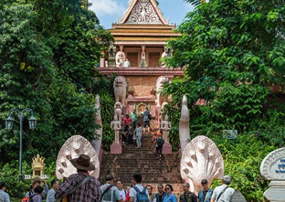 Treppe zum Wat Phnom in Phnom Penh