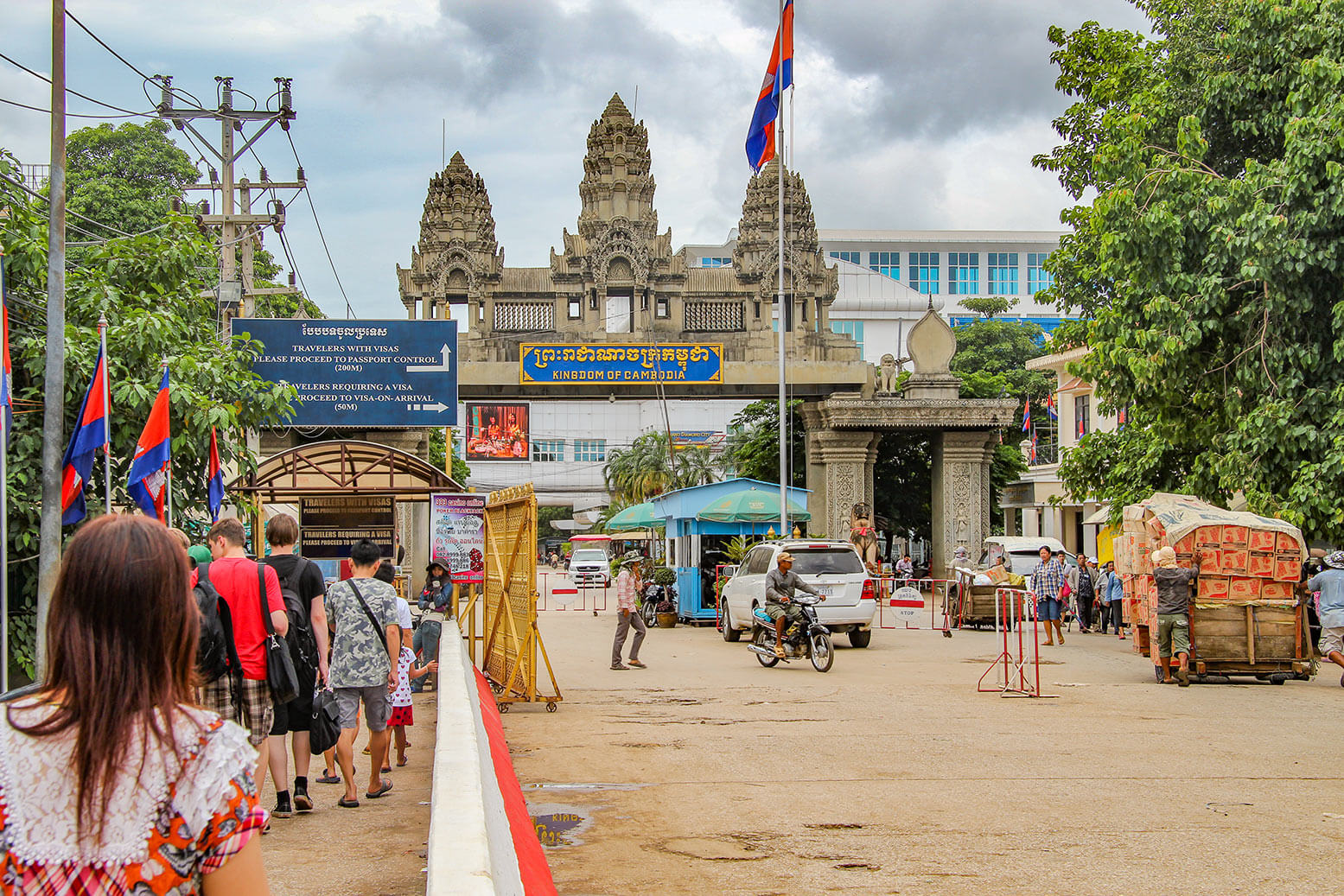 Grenzübergang mit Visum - Poipet in Kambodscha