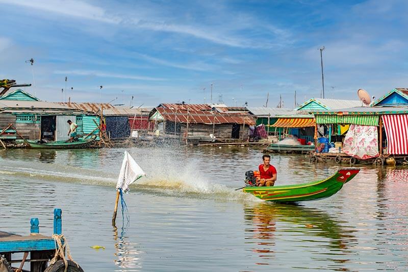 Floating Village in Krokor in der Provinz Pursat, Kambodscha