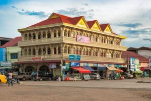 Kolonialgebäude ind er Provinz Stung Treng, Kambodscha