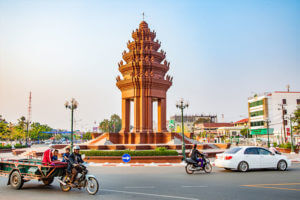 Kreisverkehr in Kampong Chhnang, Provinz in Kambodscha
