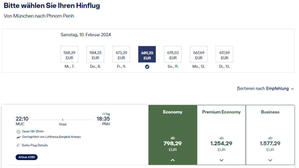 flug muenchen phnom penh lufthansa