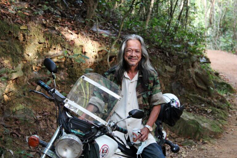 Mike on his shopper at Phnom Bakheng