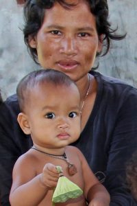 Little baby with mother in Cambodia