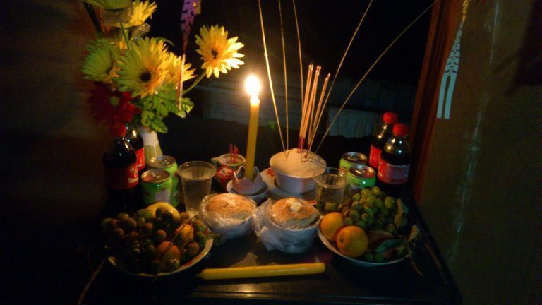 Khmer New Year offering for the angel