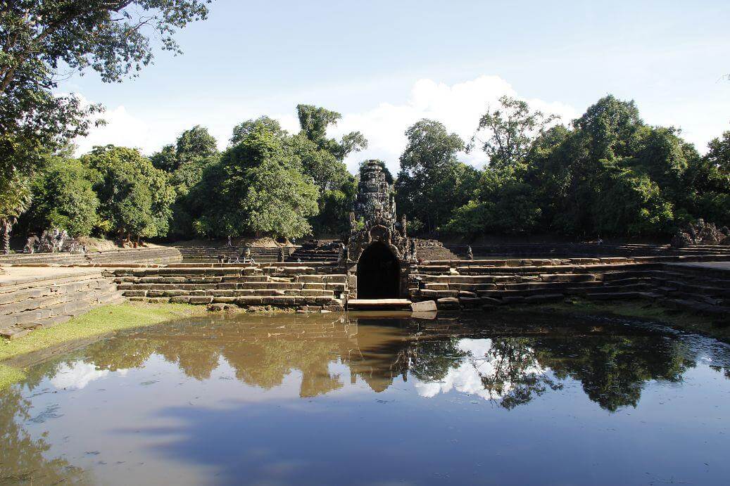 Neak Pean temple on an artificial island at Angkor