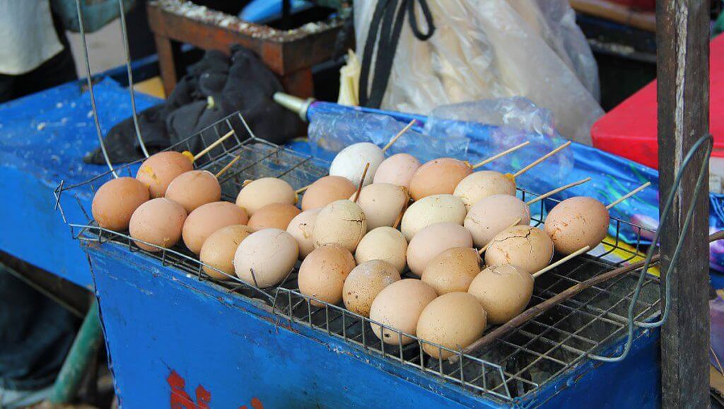 Half-hatched duck eggs in Siem Reap