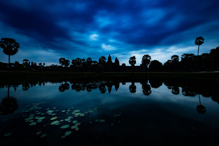 Angkor Wat with cloudy sky