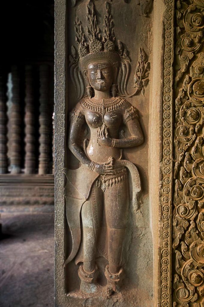 Devata at a gallery of Angkor Wat.