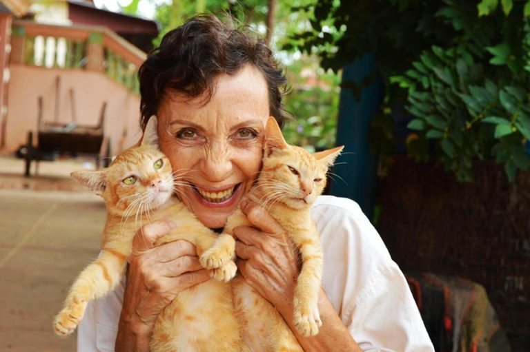 Josette Vanneur - Pagoda Cats in Siem Reap