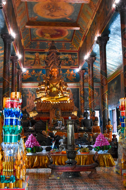 Inside Wat Phnom in Phnom Penh